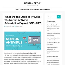 Prevent The Norton Antivirus Subscription Expired POP - UP?