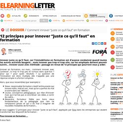 12 principes pour innover “juste ce qu’il faut” en formation