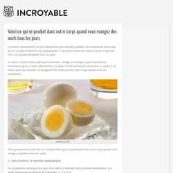 Voici ce qui se produit dans votre corps quand vous mangez des œufs tous les jours – Incroyable