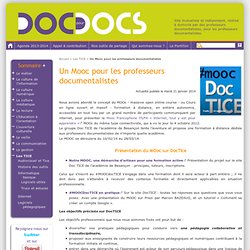 Un Mooc pour les professeurs documentalistes
