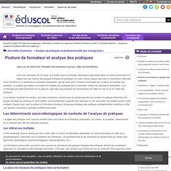Université d'automne : « Analyse de pratiques et professionnalité des enseignants » - Posture de formateur et analyse des pratiques