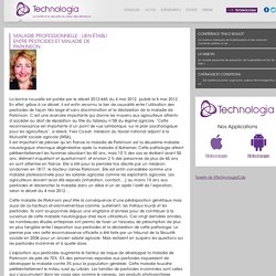 Maladie professionnelle : lien établi entre pesticides et maladie de Parkinson - blog - blog
