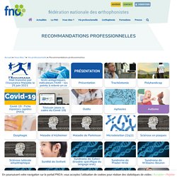 Recommandations professionnelles – Fédération Nationale des Orthophonistes