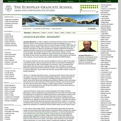 Jacques Rancière - Professor of Philosophy
