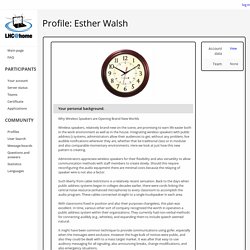 Profile: Esther Walsh
