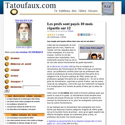 Les profs sont payés 10 mois répartis sur 12