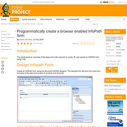 Programmatically create a browser enabled InfoPath form