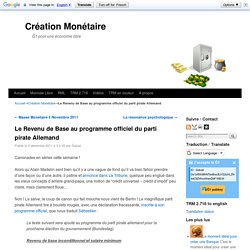 Le Revenu de Base au programme officiel du parti pirate Allemand