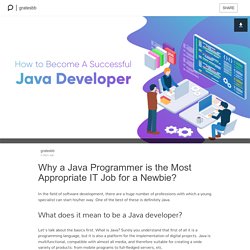 Why a Java Programmer is the Most Appropriate IT Job for a Newbie?: gratesbb