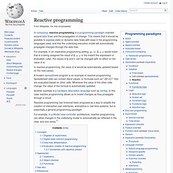Reactive programming