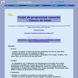 Projet de progression annuelle (6e)