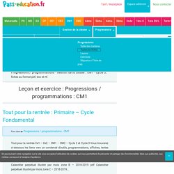 Progressions / programmations : CM1 - Cycle 3 - Exercice évaluation révision leçon