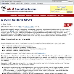 A Quick Guide to GPLv3