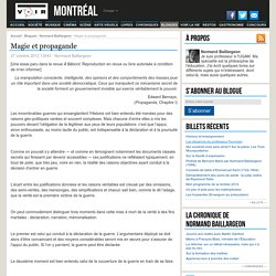 Magie et propagande – Normand Baillargeon