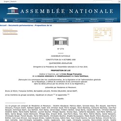 N° 3774 - Proposition de loi de M. Bruno Le Roux relative à l'exercice, par la Croix-Rouge française, de sa mission statutaire de rétablissement des liens familiaux