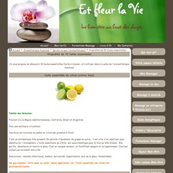 Propriétés de 10 huiles essentielles