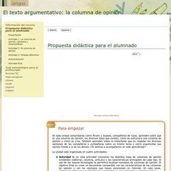 El texto argumentativo: la columna de opinión
