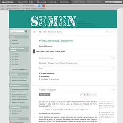 Prose, prosaïque, prosaïsme