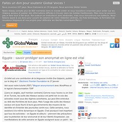 Egypte : savoir protéger son anonymat en ligne est vital · Global Voices