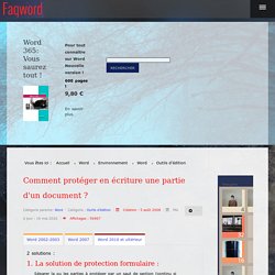 Comment protéger en écriture une partie d'un document ?