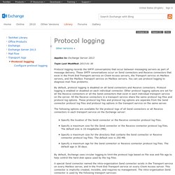 Protocol logging: Exchange 2013 Help