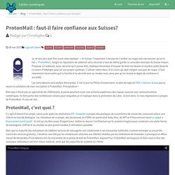ProtonMail : faut-il faire confiance aux Suisses? - Cantos numériques
