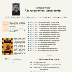 Proust - À la recherche du temps perdu