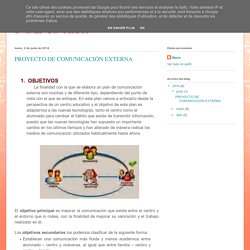 PROYECTO DE COMUNICACIÓN EXTERNA