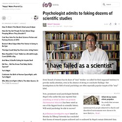 Psychologist admits to faking dozens of scientific studies