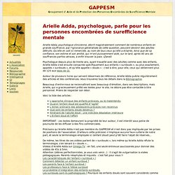 Arielle Adda, psychologue, parle pour les personnes encombrées de surefficience mentale