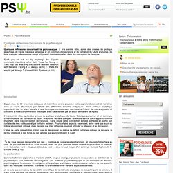 Réflexions concernant la psychanalyse