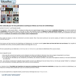 Des codes QR pour lier des publications numériques d’élèves aux livres de la bibliothèque