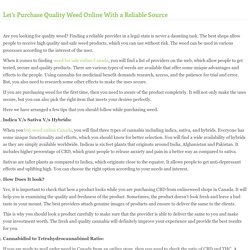 Let’s Purchase Quality Weed Online With a Reliable Source