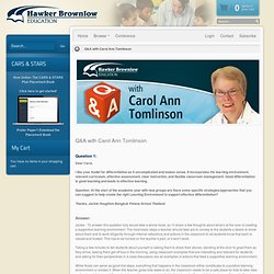 Q&A with Carol Ann Tomlinson