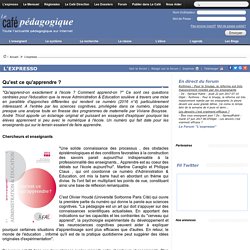 Qu'est ce qu'apprendre ?