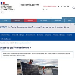 Qu'est-ce que l'économie verte