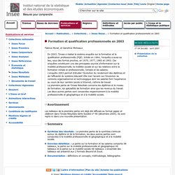 Publications et services - Formation et qualification professionnelle en 2003