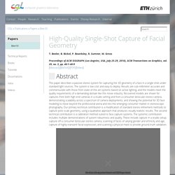 CGL @ ETHZ - High-Quality Single-Shot Capture of Facial Geometry