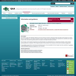 UK Quality Code for Higher Education - Chapter B5: Student engagement