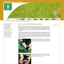 Les quantités de graines - Jardin-facile - Optimisez votre pelouse - Entretien de gazon et conseil en jardinage
