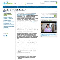 ¿Qué Es la Cirugía Refractiva?
