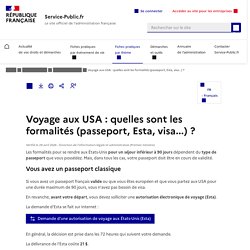 Voyage aux USA : quelles sont les formalités (passeport, visa...) ?