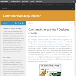 Comment écrire sa thèse ? Quelques conseils