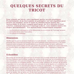 Quelques secrets du tricot