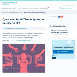Quels sont les différents types de harcèlement ?
