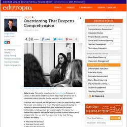 Questioning That Deepens Comprehension