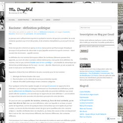 Racisme : définition politique