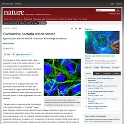 Radioactive bacteria attack pancreatic cancer