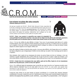 Les raisons occultes des abus sexuels
