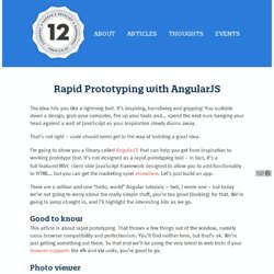 Rapid Prototyping with AngularJS